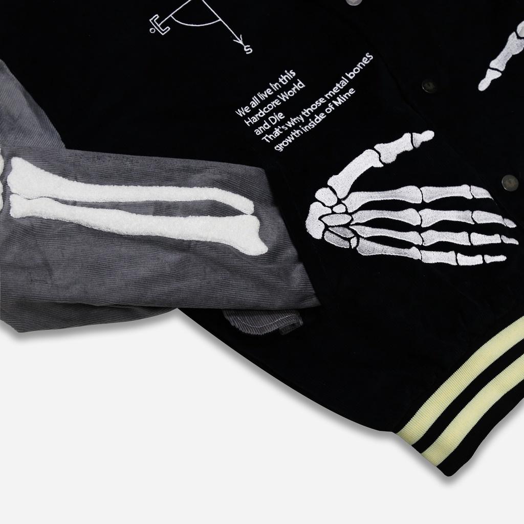 ÁO KHOÁC SKELETON VARSITY BLACK/GREY