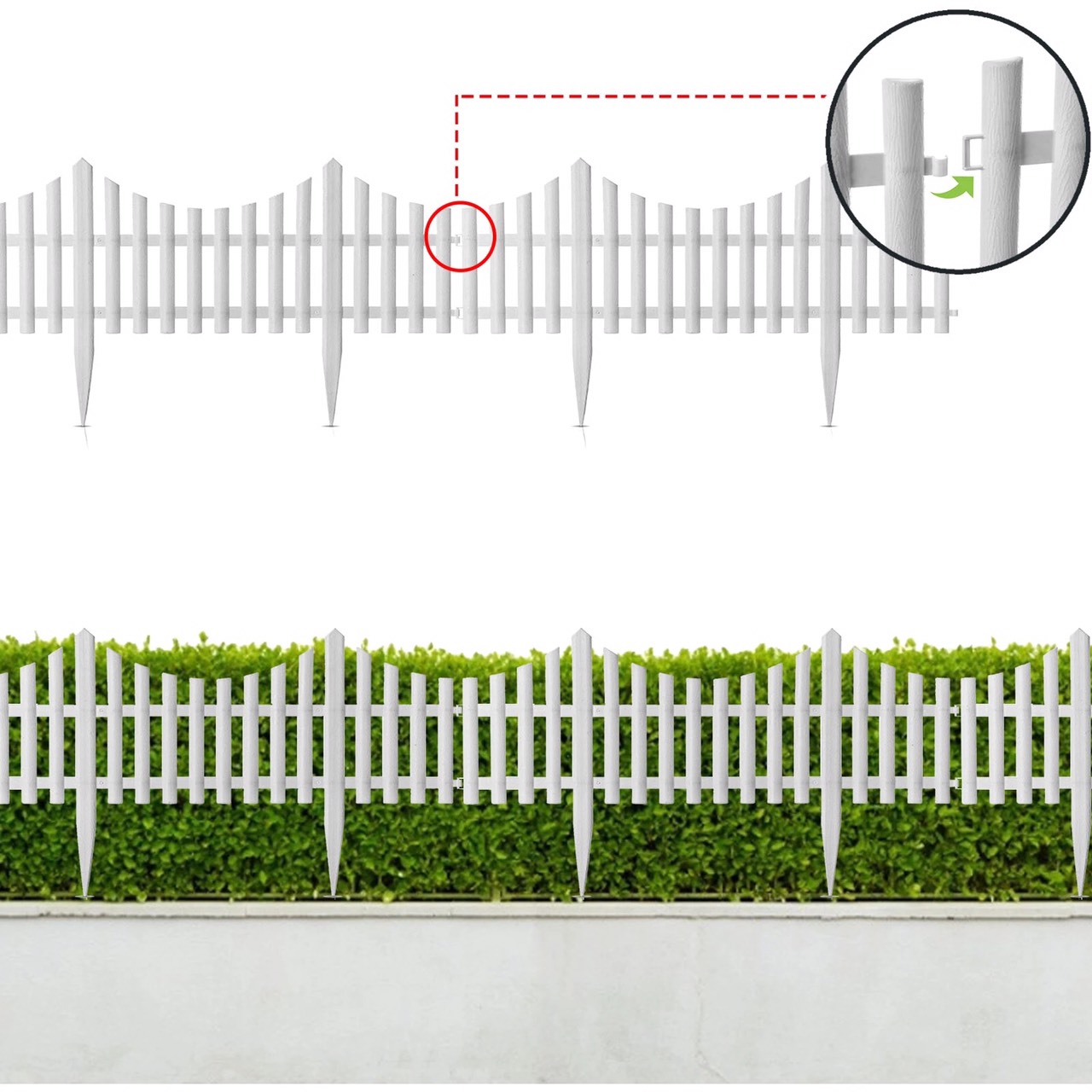 Hàng rào nhựa ghép có đế cắm đất trang trí cây kích thước 70 x 42 cm