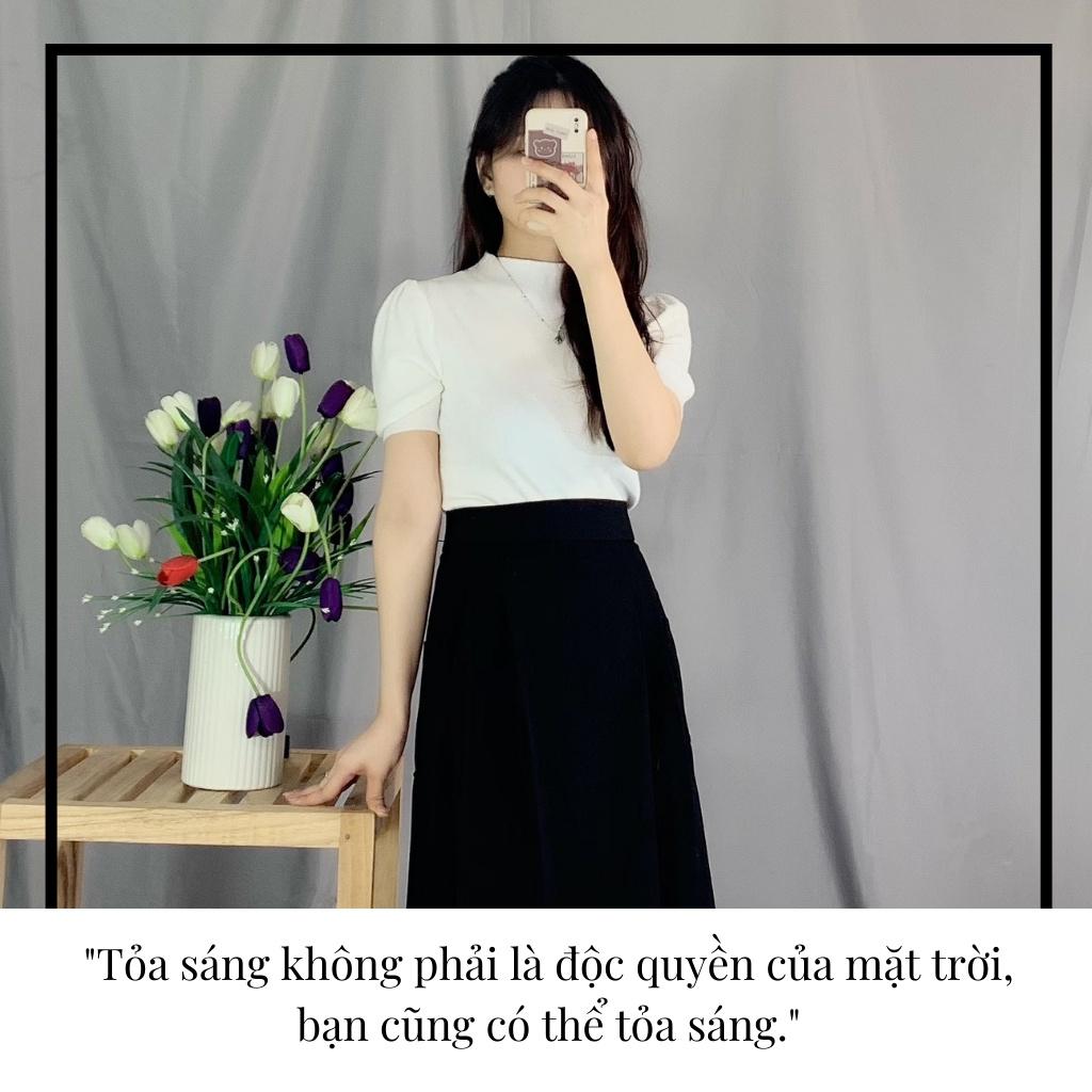 Chân váy midi công sở 921 EMIX (màu đen), dáng dài, ulzzang, cạp cao, khóa sau, hai túi, vải tuytxi mềm nhẹ
