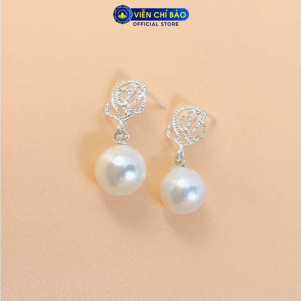 Bông tai bạc nữ hoa hồng chất liệu bạc 925 thời trang phụ kiện trang sức nữ thương hiệu Viễn Chí Bảo B400251