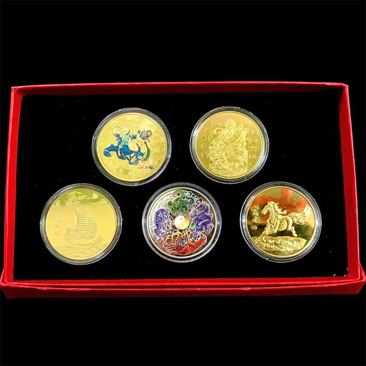 Hộp Quà Tặng Phong Thuỷ Xu May Mắn Dùng để sưu tầm, Trang trí nhà cửa, bàn sách - SP006315