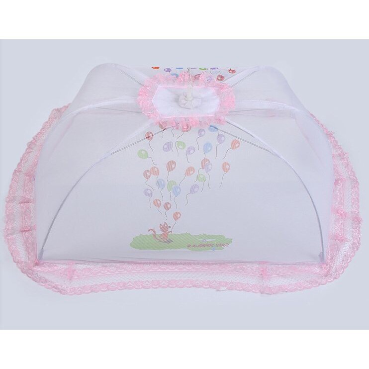 Màn chụp họa tiết dây kéo chống muỗi cho bé sơ sinh kích thước 115x75x60cm