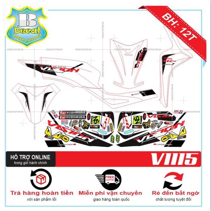 Tem rời dành cho VISION 2016 CHẾ DÁN XE TRẮNG
