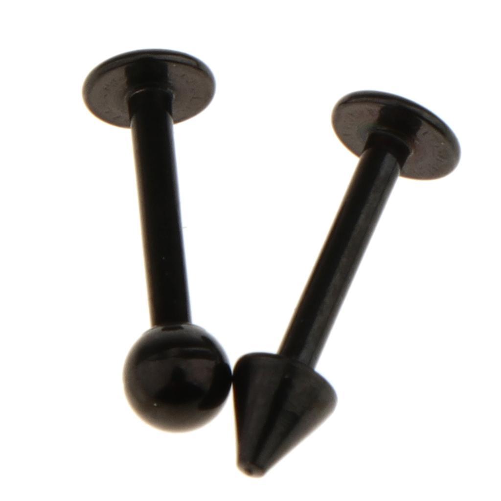 2x24 Pieces Lot Stainless Steel Eyebrow Ear Lip Navel Ring Stud Black