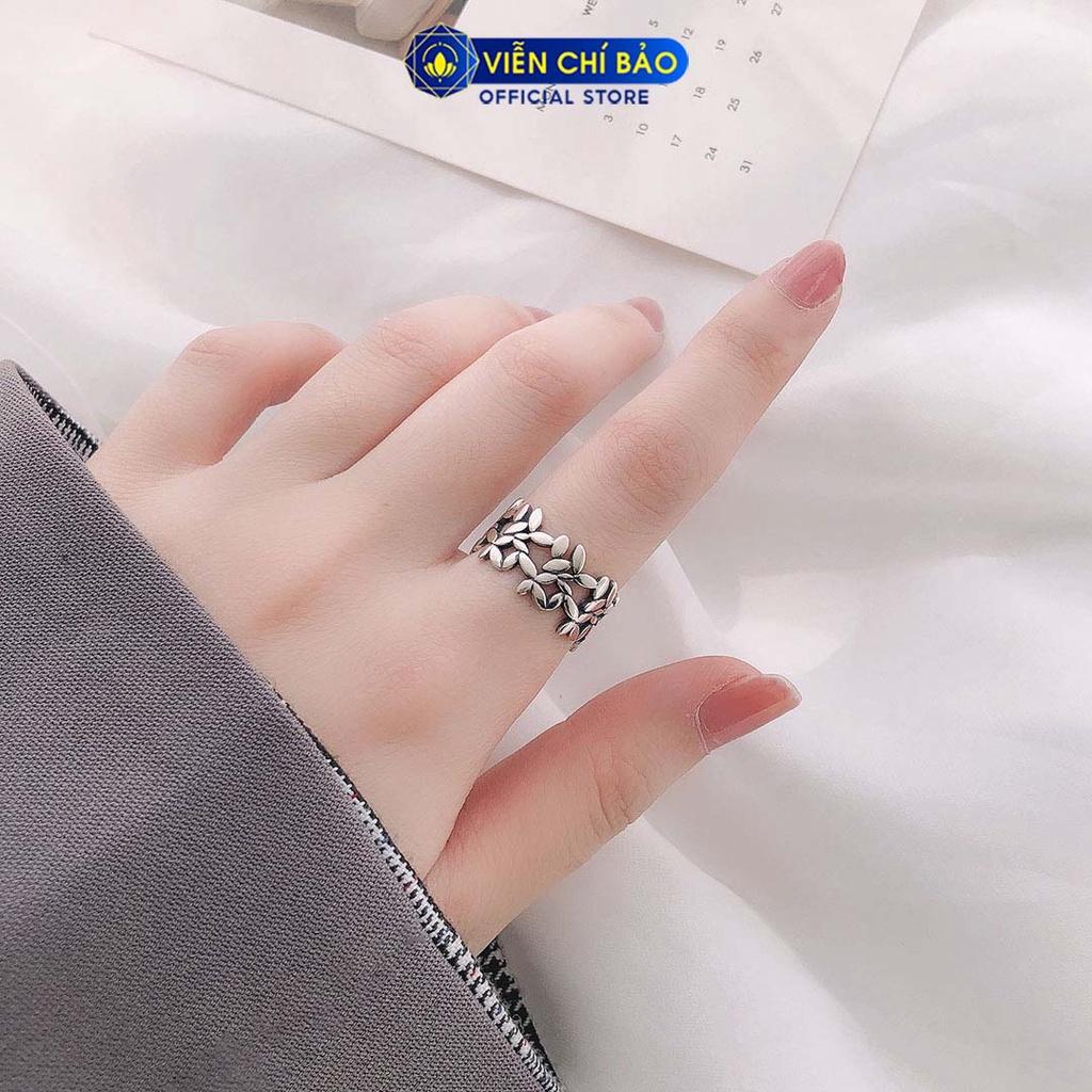 Nhẫn bạc nữ hình hoa lá bản hở chất liệu bạc Thái 925 trẻ trung cá tính thương hiệu Viễn Chí Bảo N000026