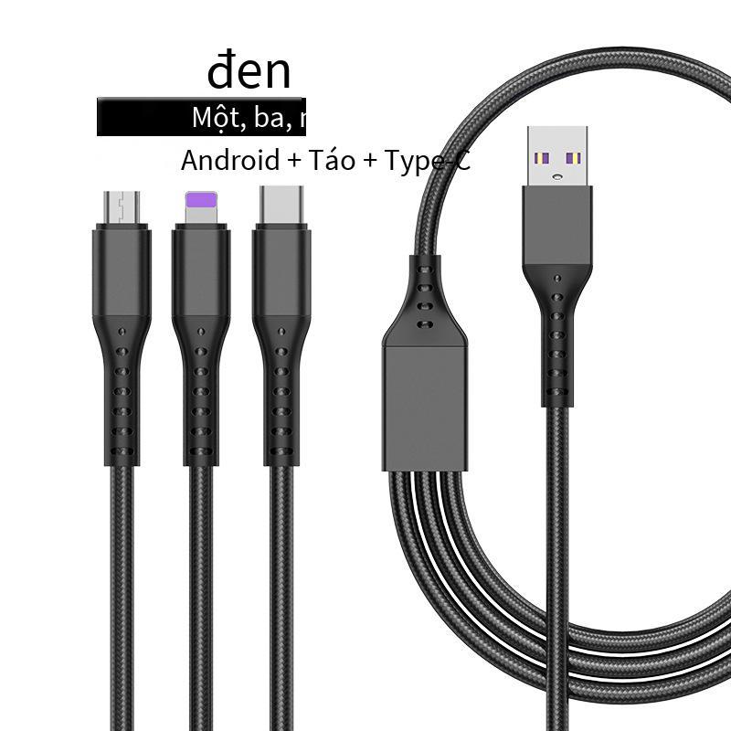 Desnai đặc biệt cáp sạc ba trong một ba dây USB Android đầu cáp dữ liệu một kéo ba hợp kim kẽm cáp sạc nhanh typec