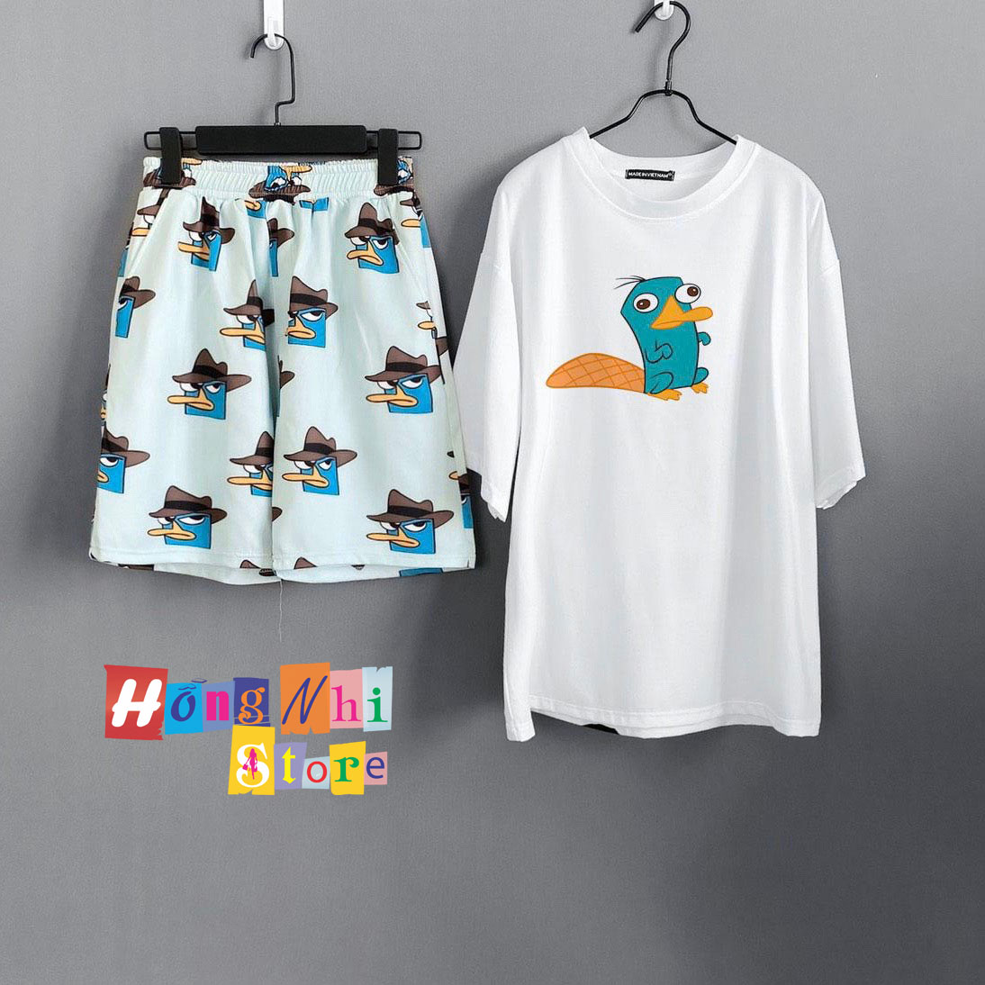 Quần Short Cartoon Unisex Hình Vịt - Quần Đùi Hoạt Hình Siêu Cute - MM