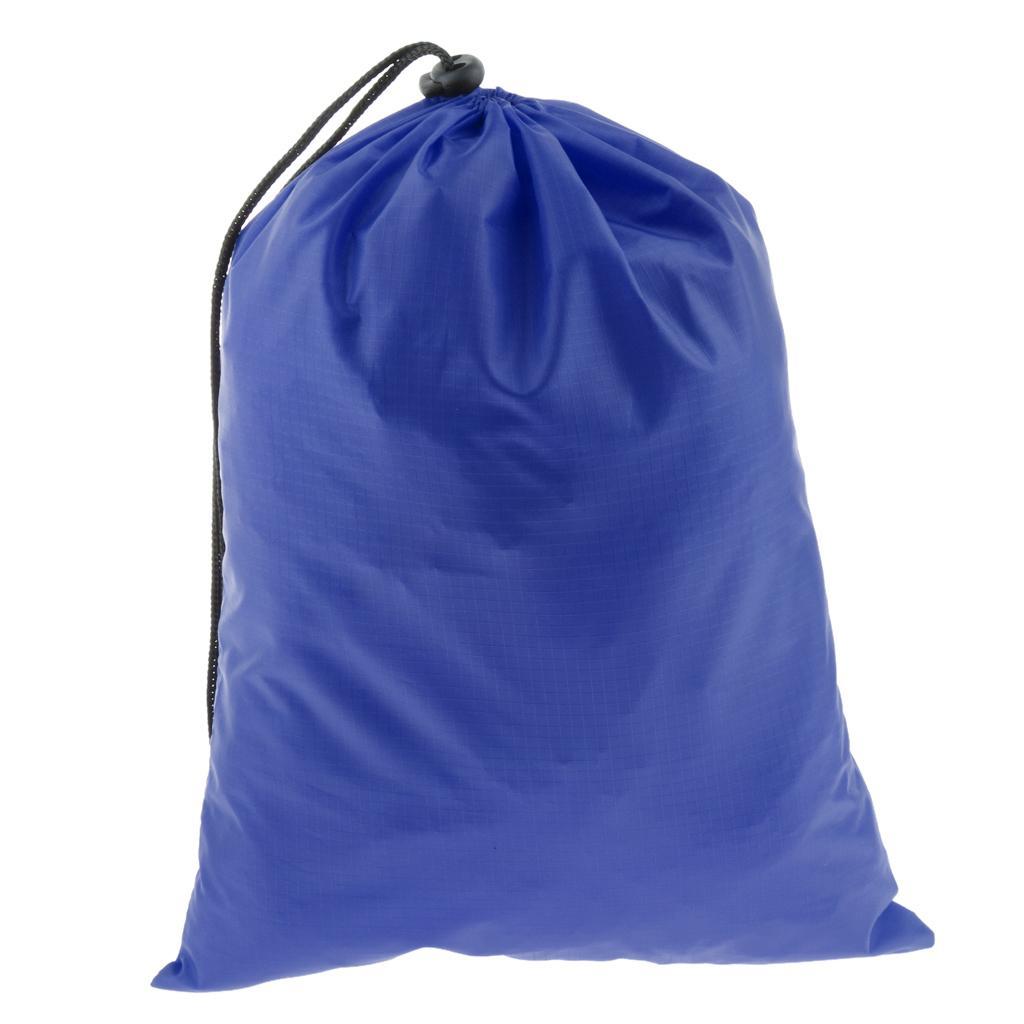 2xWaterproof Drawstring Storage Bag Stuff Bag for Clothes Shoes Royal Blue