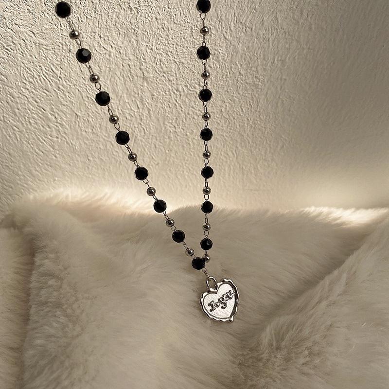 N204 Choker Vòng cổ dây chuyền mặt trái tim phong cách Nhật Bản và Hàn Quốc thời trang