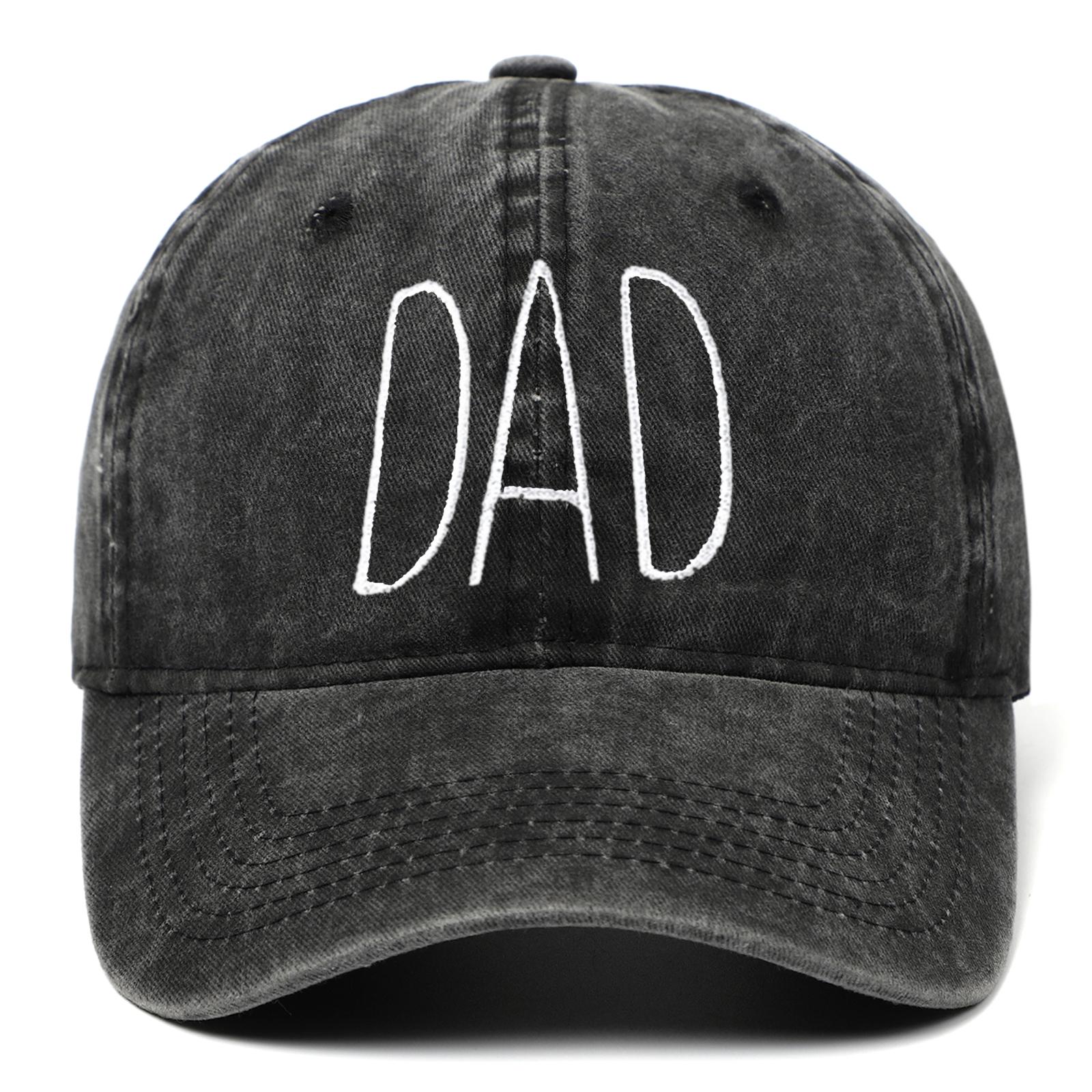 Dad%20Mom%20letters%20embroidery%20Baseball%20Cap%20100 %% 20Cotton%20Washed%20fisherman%27S%20HAT%20F Fashion%20Couple%20Snapback%20Men% Color: Black-Daddy