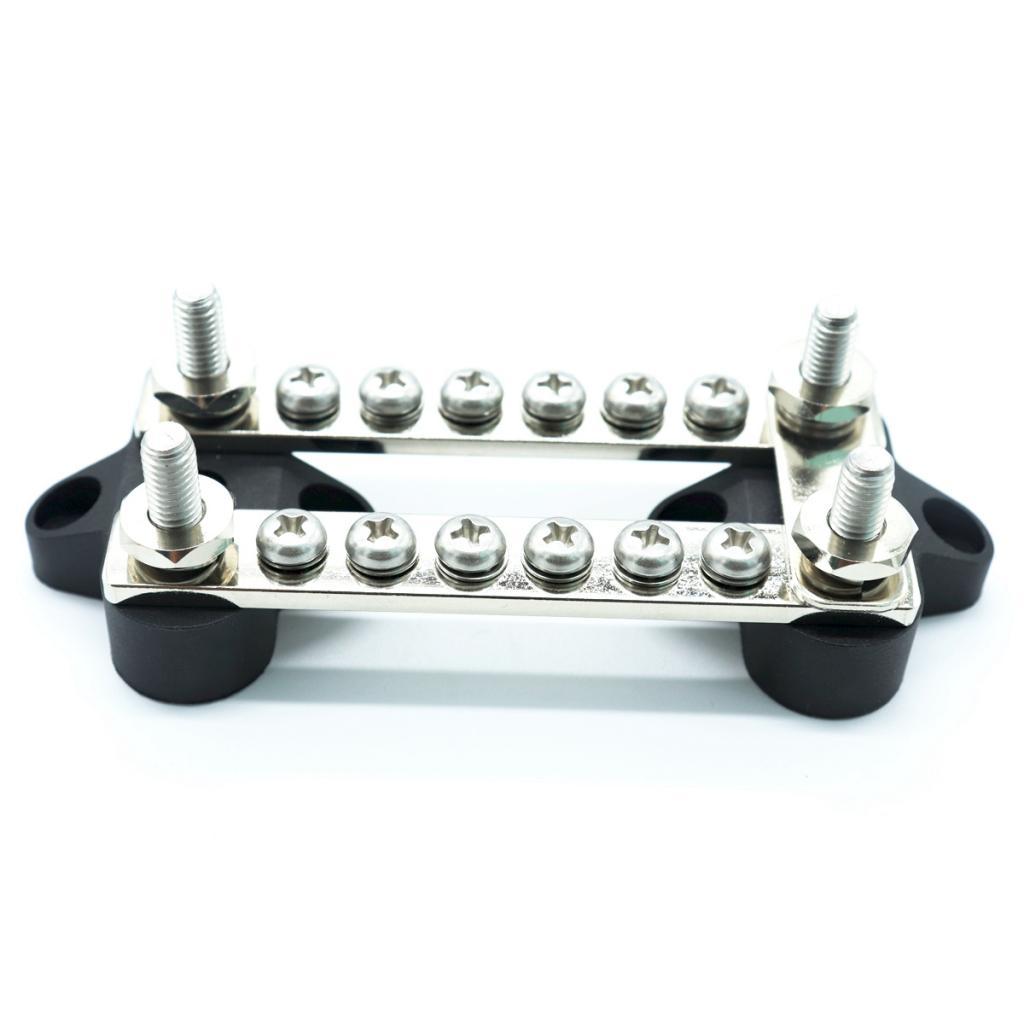Marine Boat 100A Dual Bar Power Distribution Block for 16 Terminals