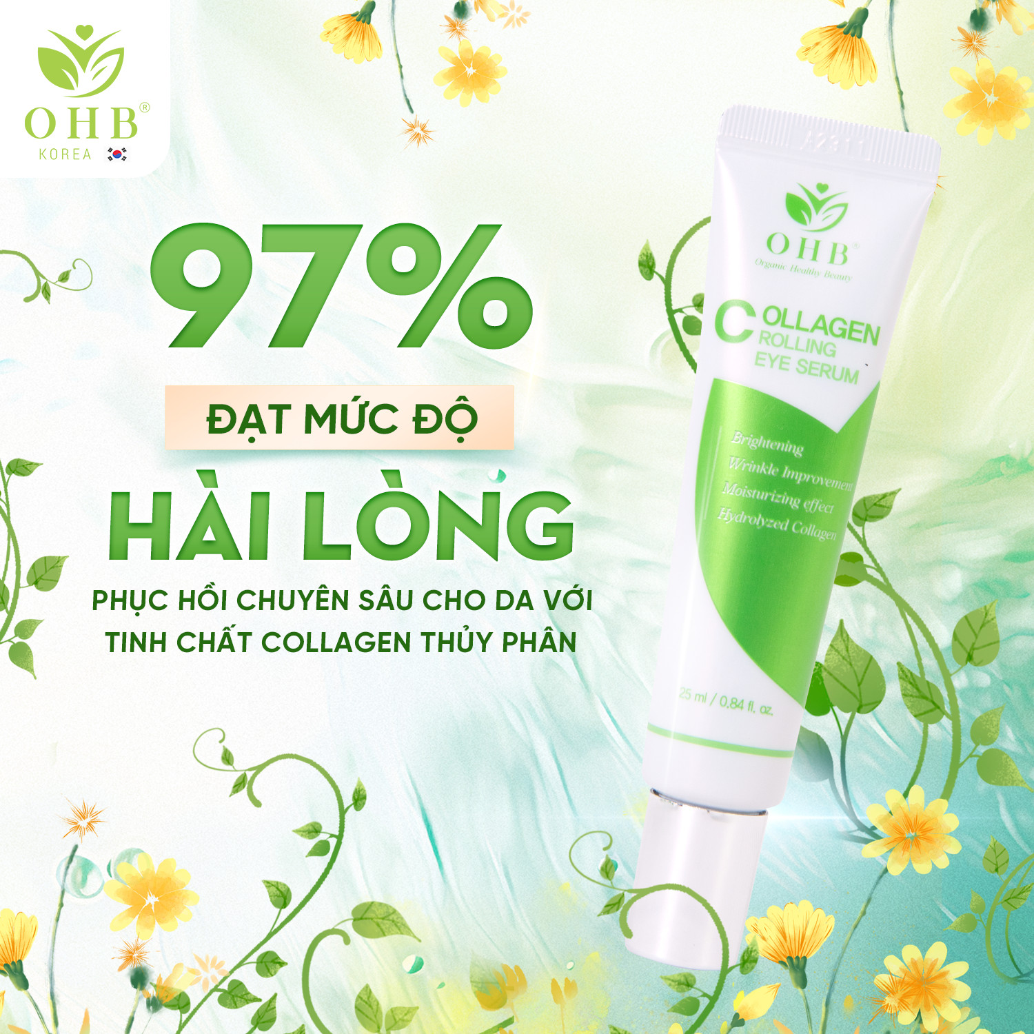 Thanh lăn dưỡng mắt Collagen Rolling Eye Serum OHB MADE IN KOREA.