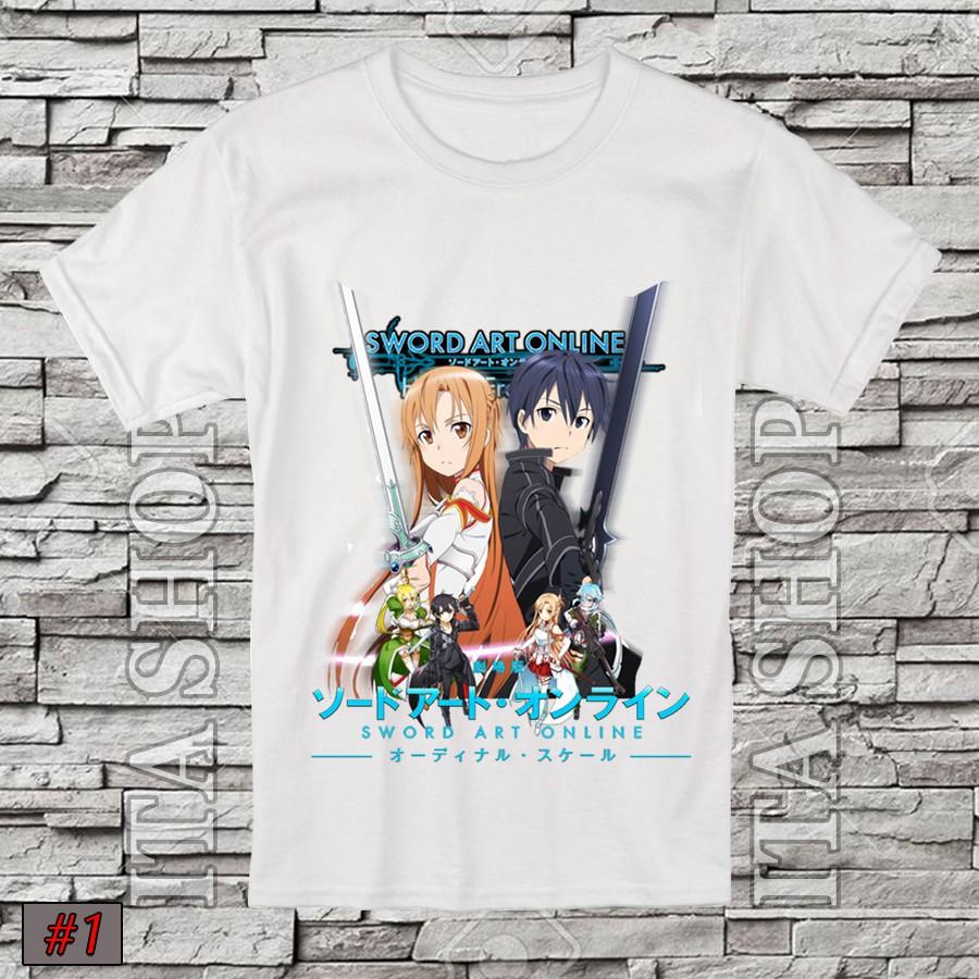 Áo Thun Anime Sword Art Online - SAO - Kirito &amp; Asuna