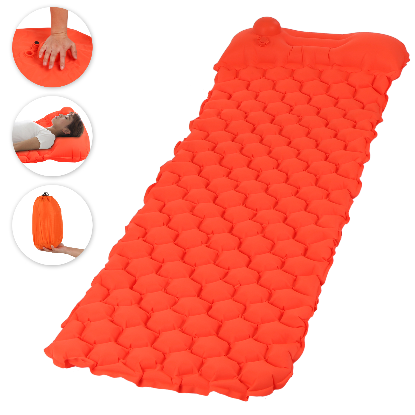 Đệm Ngủ Có Gối Bơm Hơi Cho Cắm Trại Du Lịch Đo Bộ Đường Dài