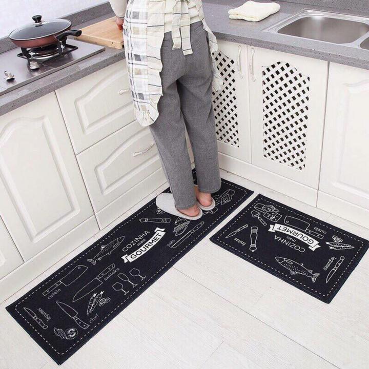 Bộ thảm 3D nhà bếp cao cấp (40 x 60 và 40 x 120 cm) (Bốc màu ngẫu nhiên)