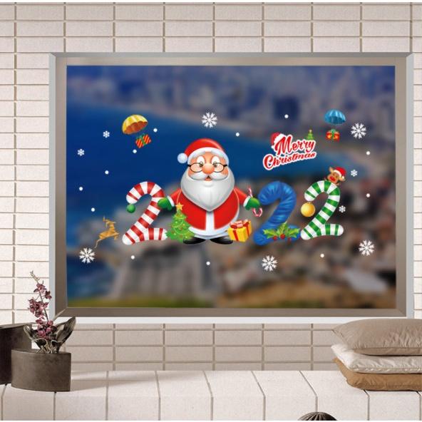 Decal trang trí Noel Hít Tĩnh Điện 2 mặt - GIÁNG SINH 2022 MẪU MỚI