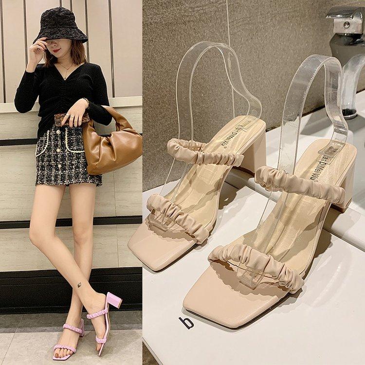 Giày Cao Gót Mũi Vuông Thời Trang Thanh Lịch Cho Nữ