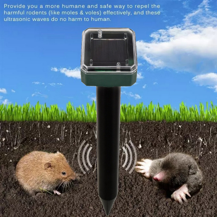 Bộ 2 LED SOLAR REPELLER Siêu Âm Đuổi Chuột, Rắn, Côn Trùng - Home and Garden