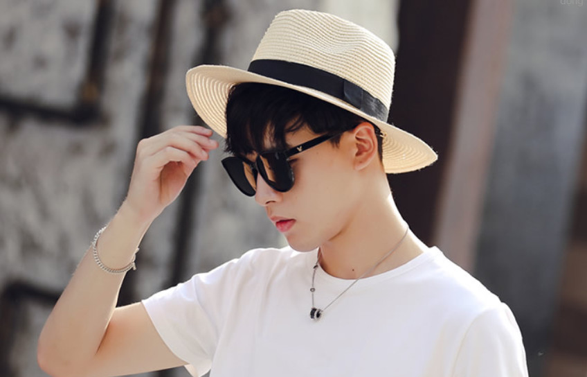 Mũ fedora nam thời trang, nón phớt cói vành rộng nam cao cấp