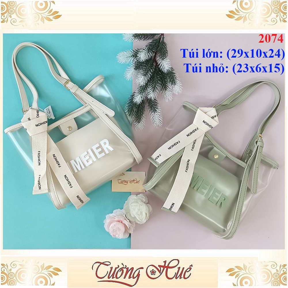Túi Xách Nữ Đeo Vai Trong Suốt Kèm Túi Nhỏ Bên Trong Tiện Dụng – Hàng Quảng Châu