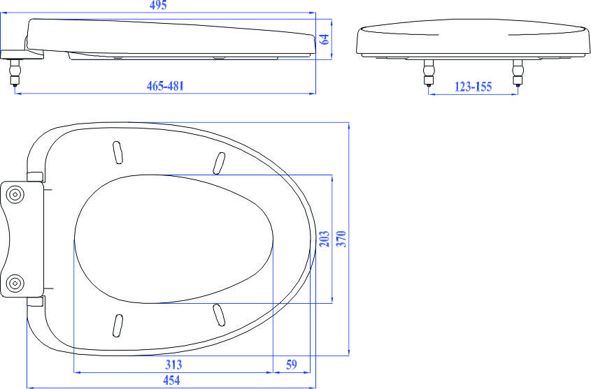 Nắp nhựa dùng cho bồn cầu American Standard đóng êm 491000S-WT 