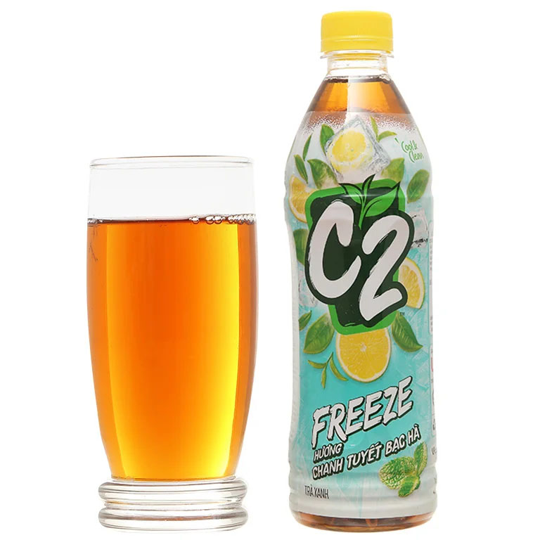 Thùng 24 chai Trà C2 Freeze 455ml x 24 đủ vị