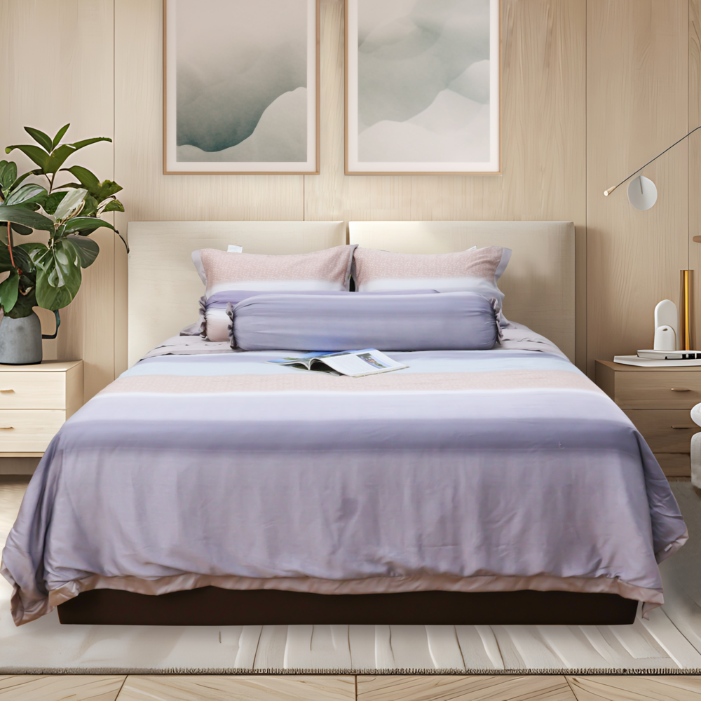[LỤA TENCEL SIÊU MÁT LẠNH] Bộ 6 món chăn ga gối Tencel Pristine NP8907 KÈM MỀN nhiều size 100% tencel 80s chính hãng 1m6x2m, 1m8x2m, 2mx2m2
