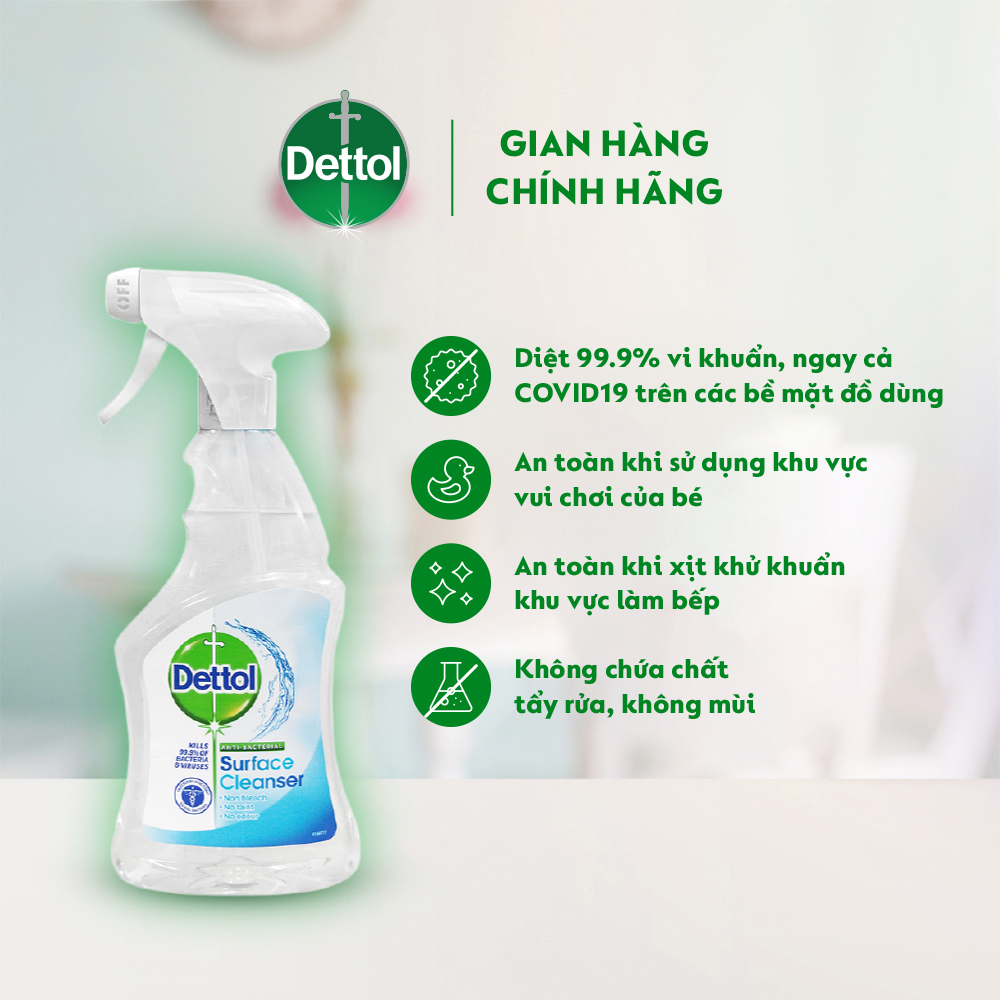 Combo 6 chai xịt vệ sinh bề mặt kháng khuẩn Dettol 500ML