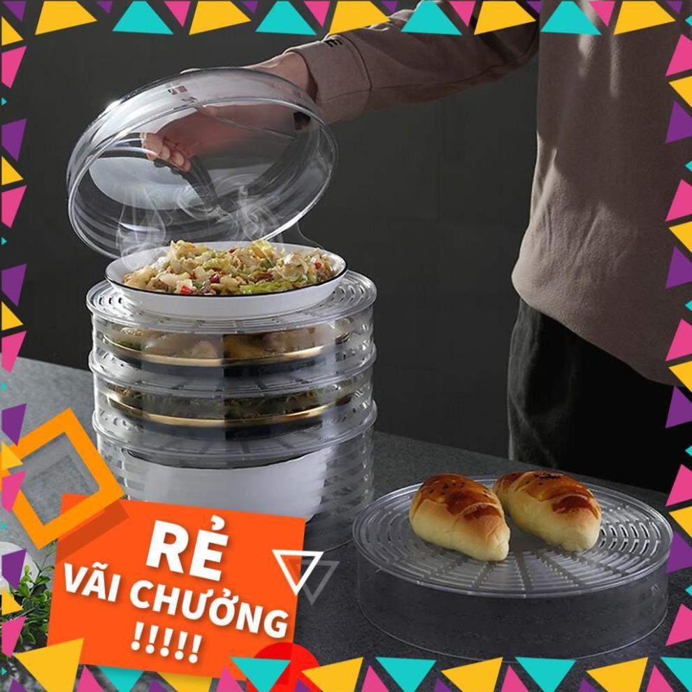 Lồng bàn đậy bảo quản thức ăn thông minh 5 tầng trong suốt giữ nhiệt tốt