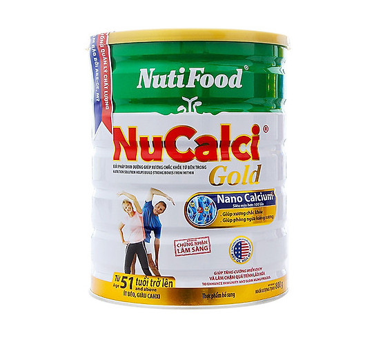 Sữa Bột Nucalci Gold 51 Tuổi Trở Lên (Lon Thiếc 800g) - tặng khăn lau đa năng mềm mịn, thấm hút tốt.