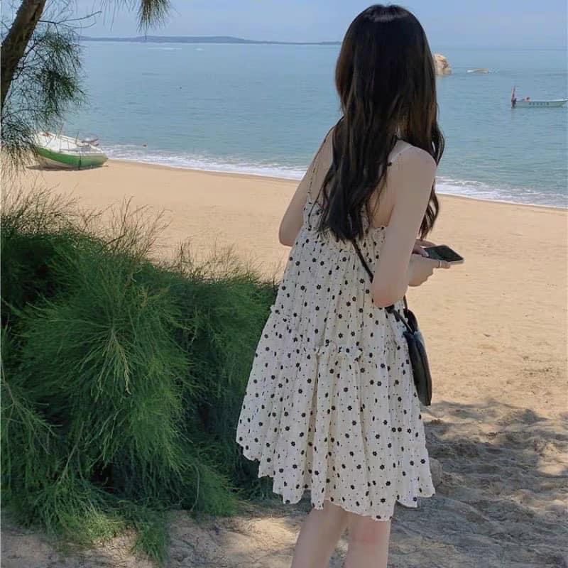Váy Nữ, Váy 2 Dây Babydoll Hoa Nhí Phong Cách Tiểu Thư Hàng Siêu Xinh
