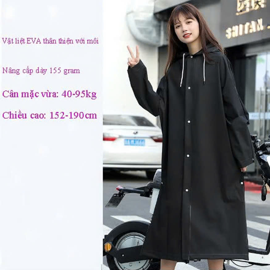 Áo Mưa Một Người Trong Suốt Có Nón Thời Trang, Nhựa EVA Sử Dụng Nhiều Lần - Siêu Dày Chống Thấm Nước Cho Mưa To Phong Cách Thời Trang Nhiều Màu Sắc Tươi Trẻ, Phù Hợp Cho Cả Nam Nữ 1