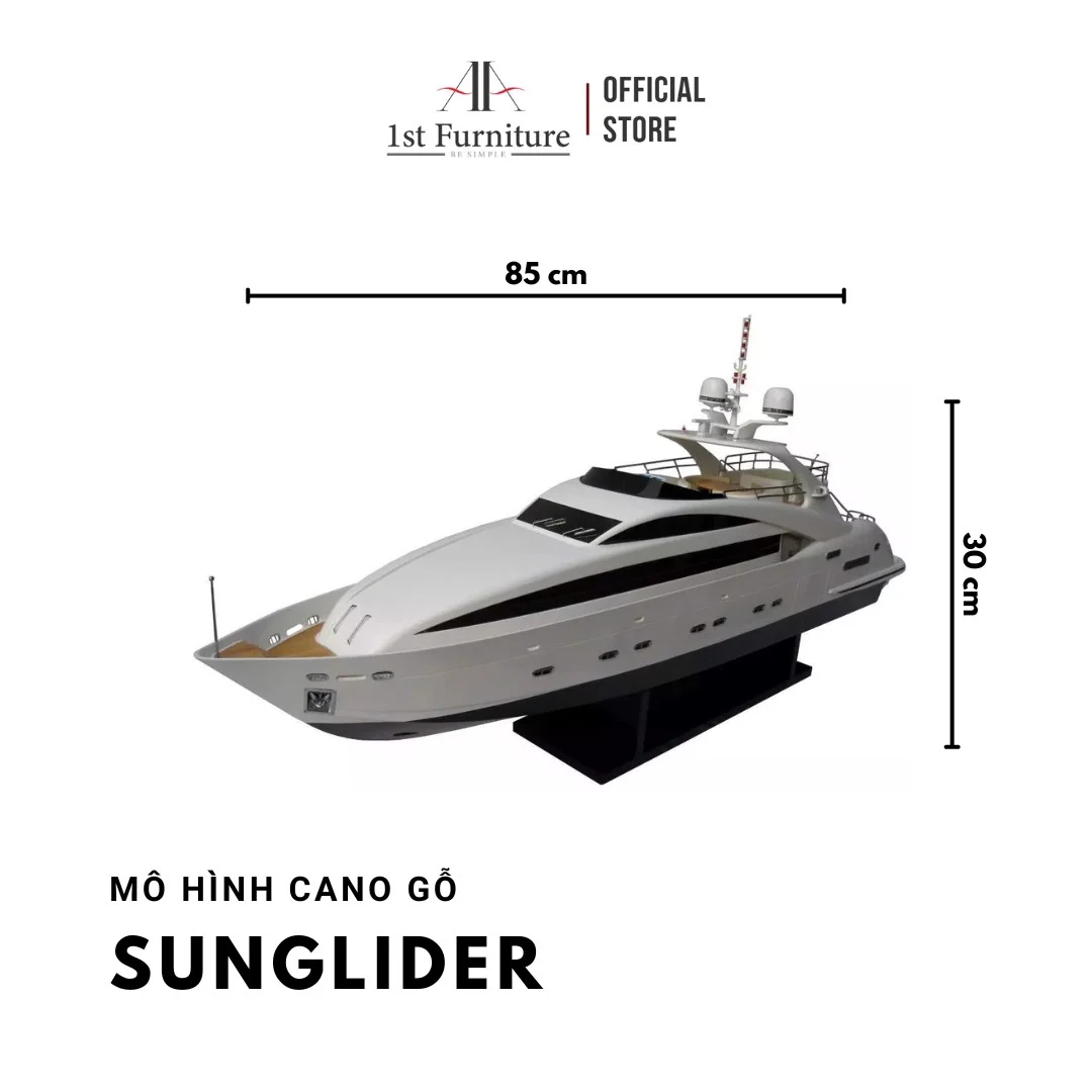 Mô hình cano SUNGLIDER cao cấp, mô hình gỗ tự nhiên, làm quà tặng sang trọng 1st FURNITURE