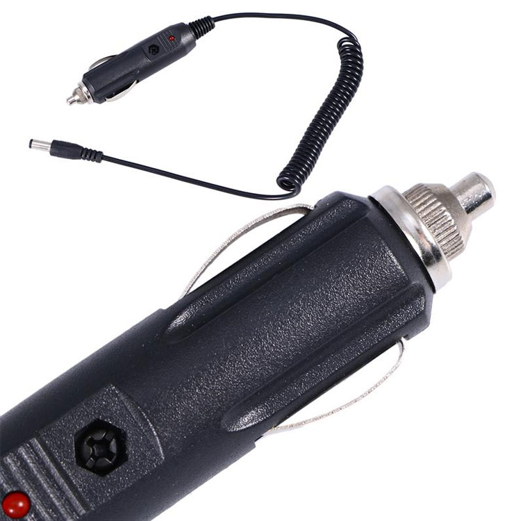 Dây nguồn ôtô xe máy 12V 24V đuôi đực jack DC 5.5 x2.1mm 1.5 mét dây xoắn ruột gà
