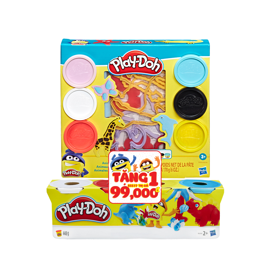 Khuôn Tạo Hình Thế Giới Động Vật Tặng Kèm 1 B5517 PLAYDOH CBE8535/E8530-B5517