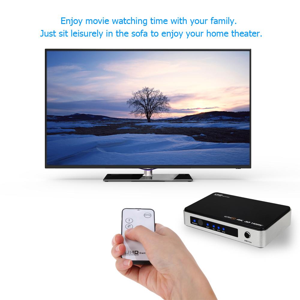 Bộ chuyển mạch tốc độ cao 2160P 4K x 2K 4 chuyển đổi hình ảnh video độ nét cao 3 trong 1 nguồn IR Wireless