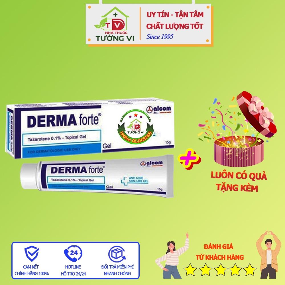 Gel Mụn Derma Forte 15g - Giảm mụn, mờ sẹo, ngừa vết thâm, làm sạch bã nhờn trên da, dưỡng trắng da