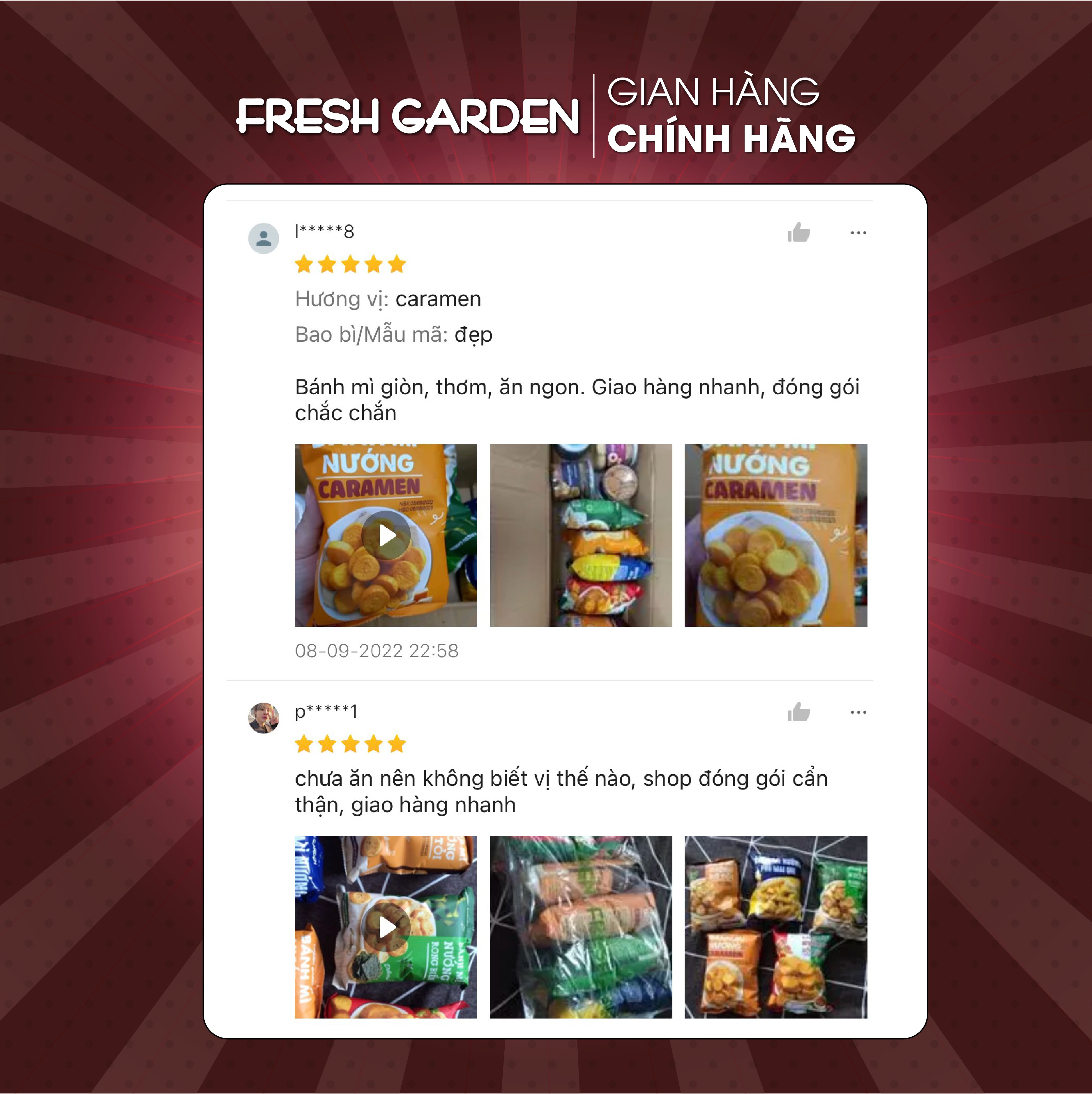 Snack Bánh Mì Bơ Tỏi FRESH GARDEN Hương Vị Đặc Trưng Lớp Sốt Bơ Tỏi Hương Thơm Nồng Nhẹ Phần Bánh Nướng Giòn Tan Gói 52g