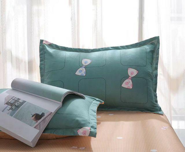 Bộ Chăn Ga Gối Nơ Xanh Cotton Poly