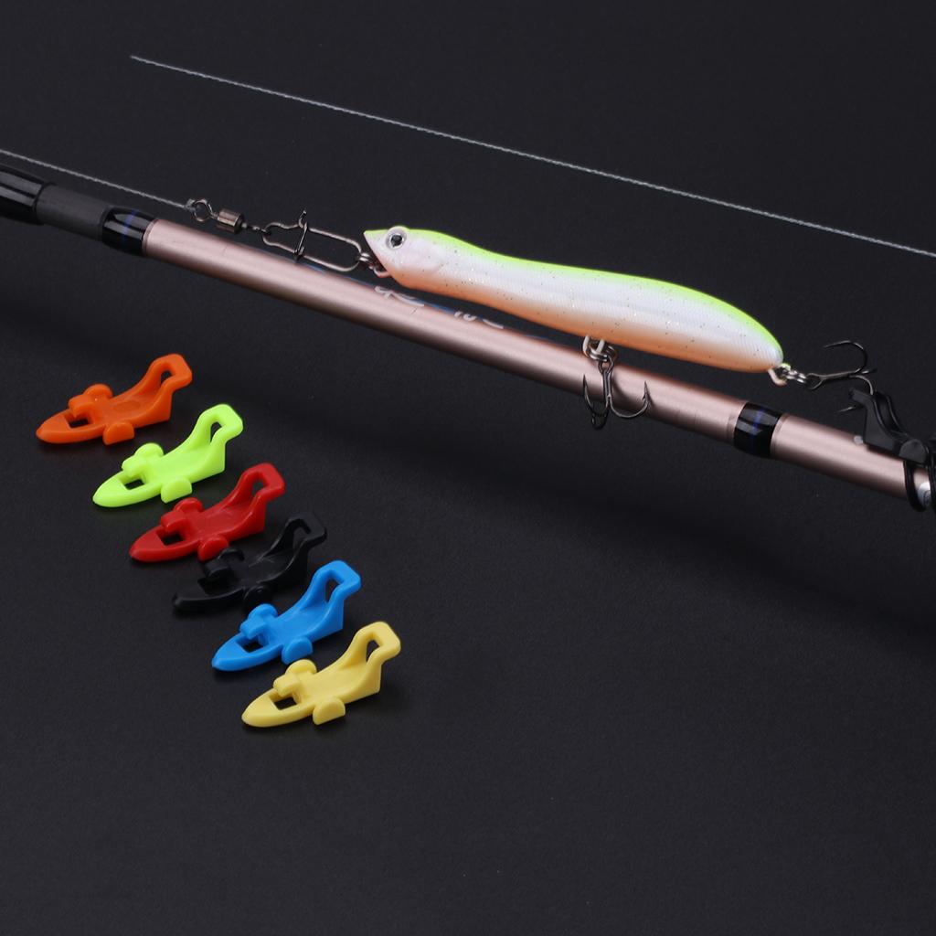 6pcs Fishing Rod Pole Hook Keeper Spoon Lure Bait Holder Tackle Accessories
