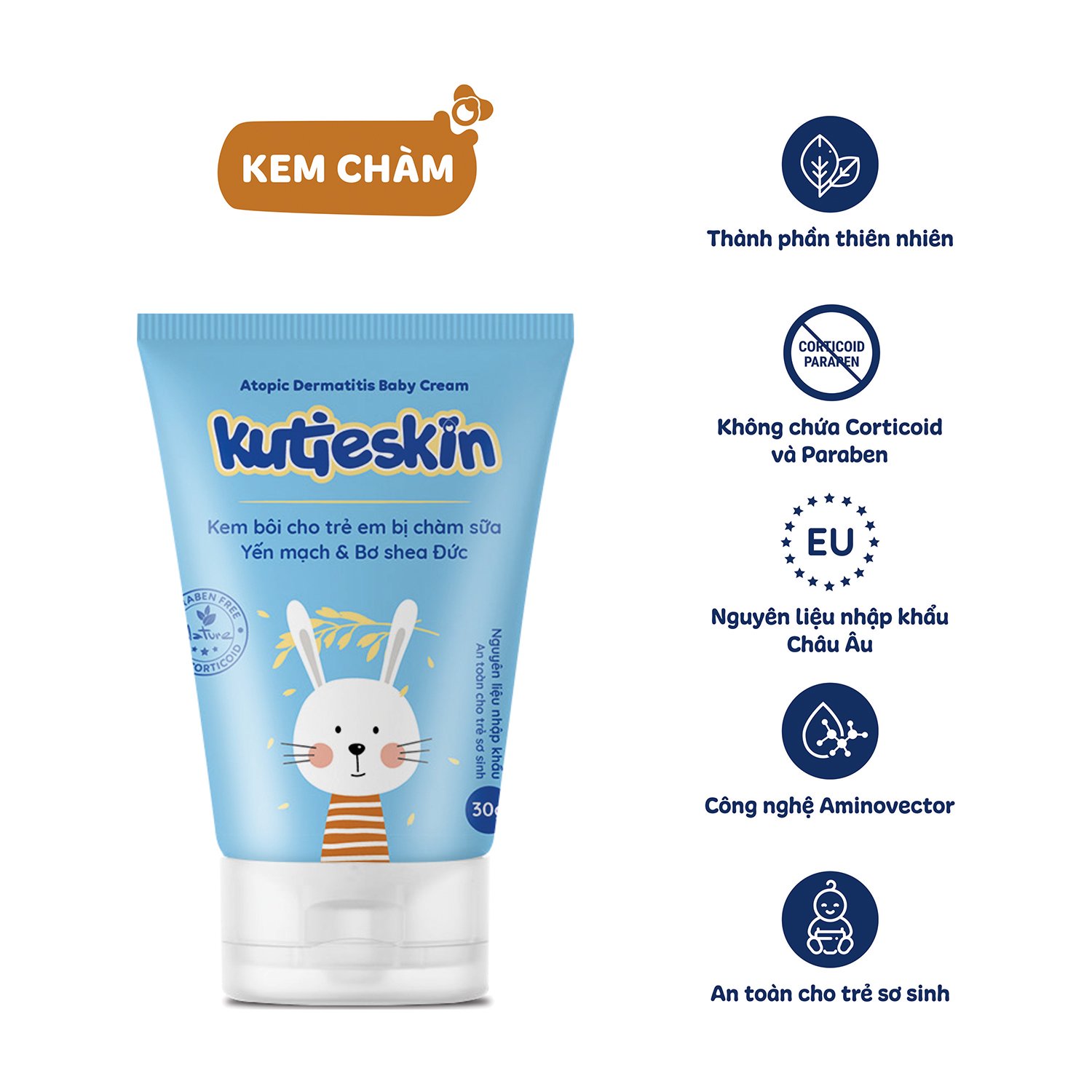 Kutieskin 30gr giành cho da bé bị chàm sữa