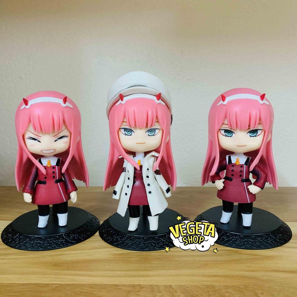 Mô hình Zero Two tóc hồng dễ thương Darling in the Franxx bền màu nhựa an toàn trang trí trưng bày - Cao 9~10cm