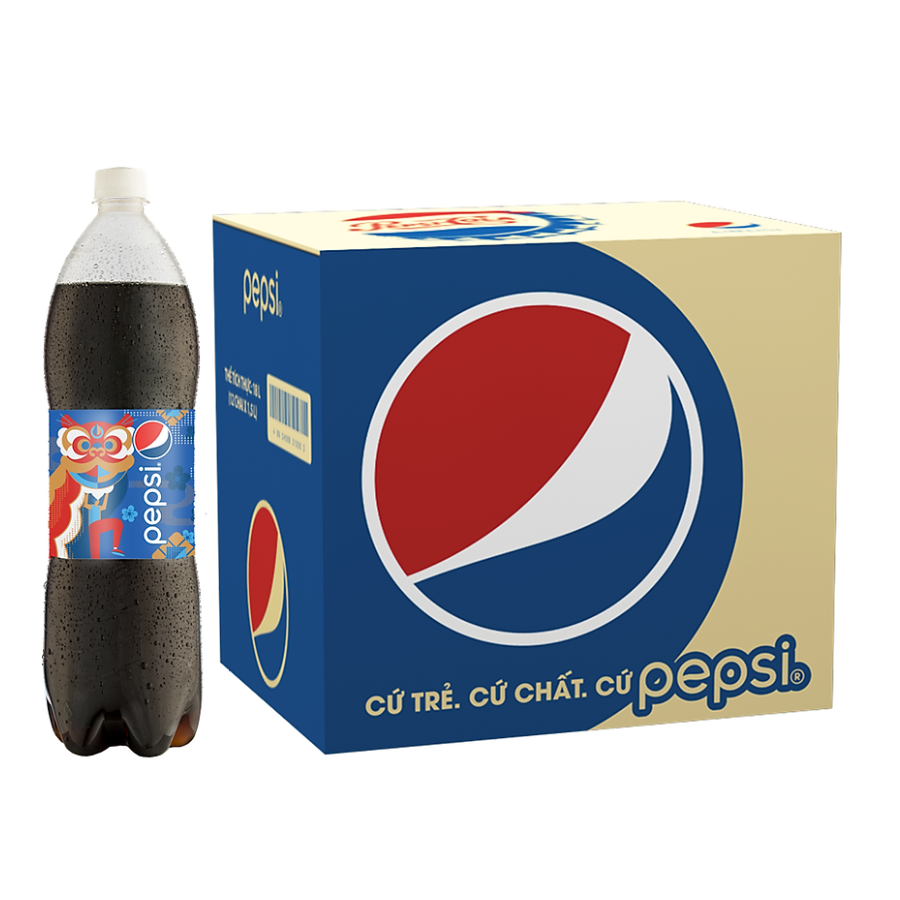 Thùng 12 Chai Nước Giải Khát Pepsi Cola 1,5L