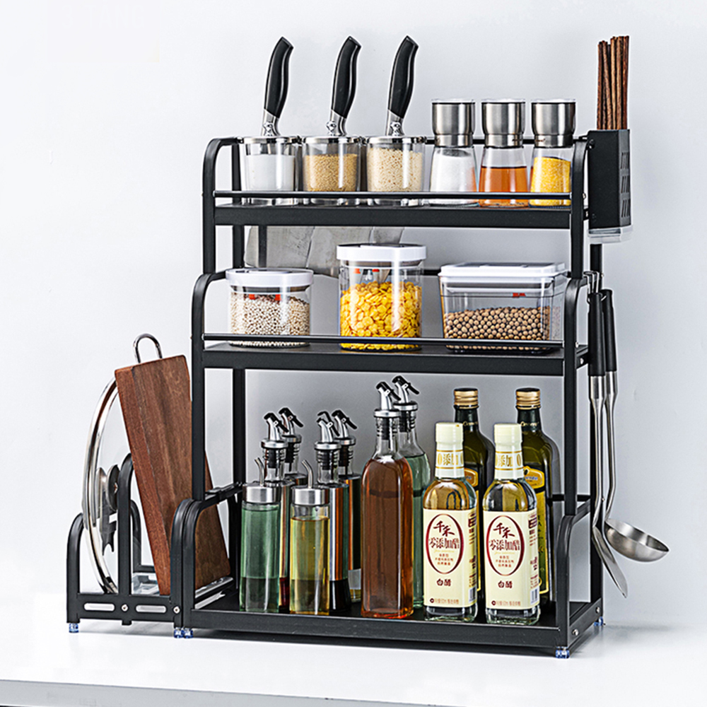 Kệ Gia Vị Thông Minh Đa Năng Lưu Trữ Toàn Bộ Dụng Cụ Nhà Bếp Gọn Gàng Khoa Học, Inox 304 Sơn Tĩnh Điện 5 Lớp