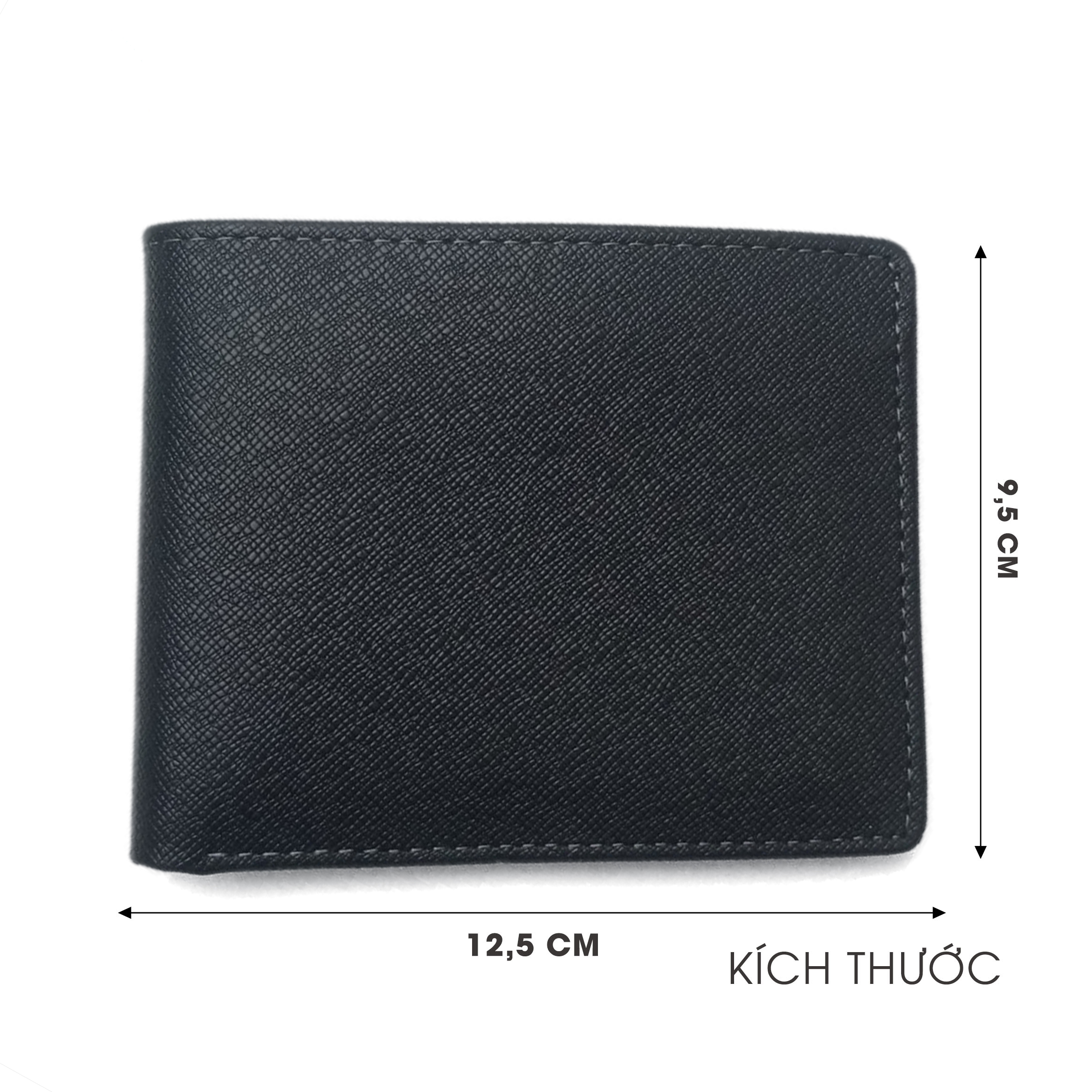 Ví nam da saffiano cao cấp nhiều ngăn để thẻ PQ Leather pv5 full hộp làm quà tặng BH 12 tháng