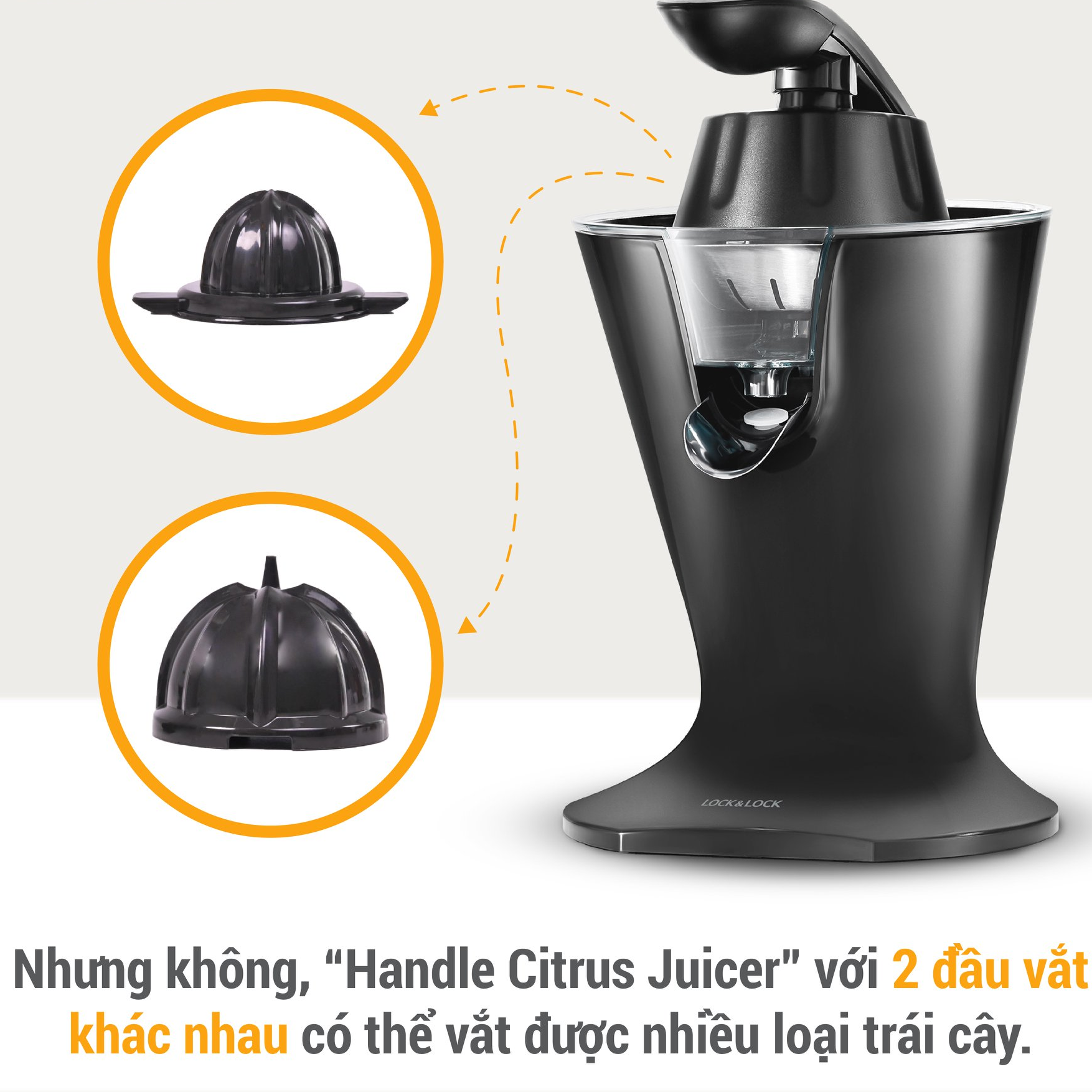 Máy vắt cam Lock&amp;Lock EJJ256BLK 85W - Hàng chính hãng