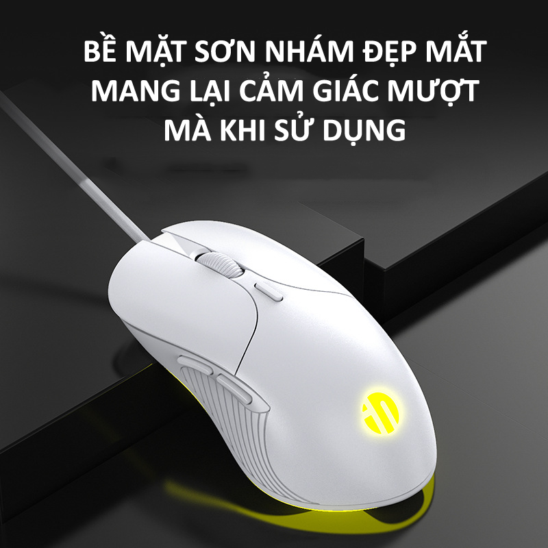 Chuột có dây INPHIC PB1P 6 nút với độ DPI lên đến 4800 phù hợp chơi game cho game thủ chuyên nghiệp, làm việc văn phòng, photoshop (MÀU ĐEN) - Hàng Chính Hãng