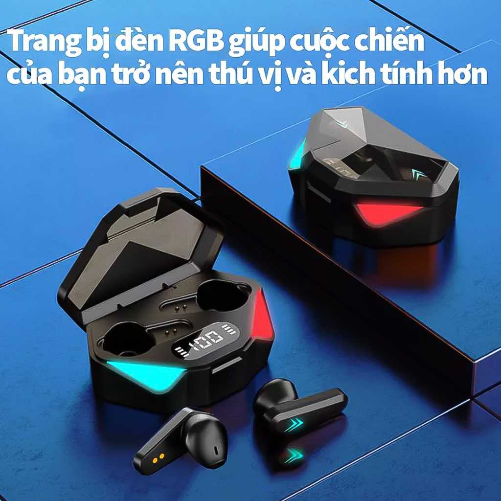 Vinetteam Tai Nghe Không Dây Gaming X15S TWS Công Nghệ Bluetooth 5.0 Cảm Biến Chạm, Không Có Độ Trễ, Thiết Kế Thể Thao - Hàng Chính Hãng