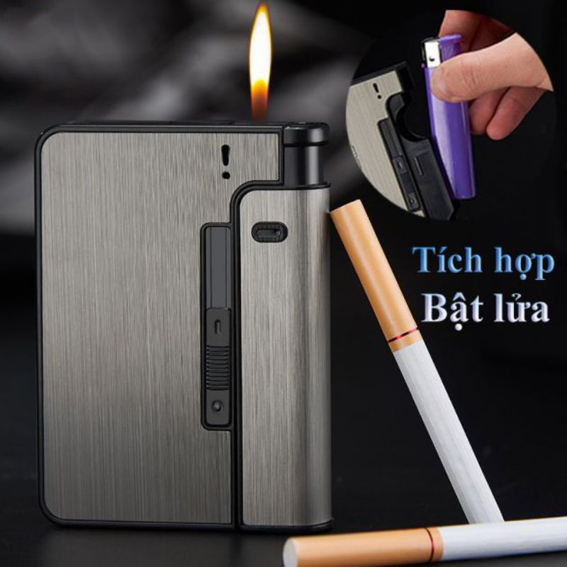Hộp Quẹt Bật Kiêm Bao Đựng Thuốc Sang Trọng