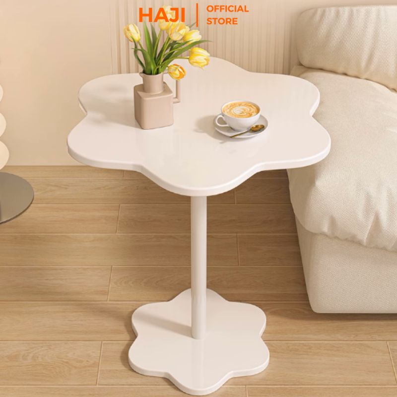 Bàn trà bàn cafe hình bông hoa dễ thương decor phòng, khung thép mặt gỗ MDF thương hiệu HAJI - GM111